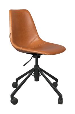 Dutchbone Bureaustoel 'Franky' PU, kleur Bruin