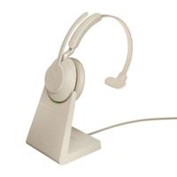 Jabra Evolve2 65 MS Mono Link380c - draadloze oortelefoon met standaard, beige