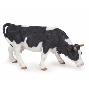 Plastic speelgoed figuur grazende koe 14 cm   -