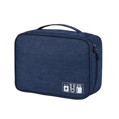 Digitale kabel zak mannen draagbare reizen gadgets Pouch Power Cord Charger headset Organizer (Navy)
