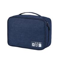 Digitale kabel zak mannen draagbare reizen gadgets Pouch Power Cord Charger headset Organizer (Navy)