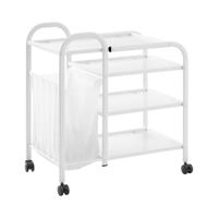 Cosmeticatrolley met waszak 5 L - 4 Glazen schappen Cosmeticatrolley met waszak 5 L - 4 Glazen schappen