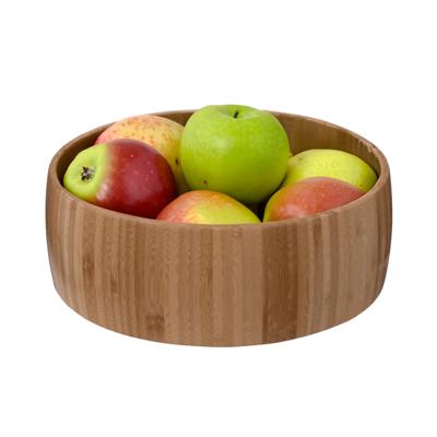 Fruitschaal Bali - bamboe hout - D29 x H10 cm - bruin - rond - fruitmand