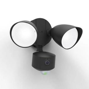Buitenlamp garage met camera zwart &apos;Draco&apos; breedstraler
