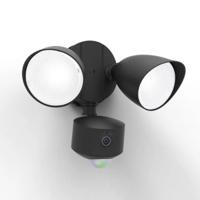 Buitenlamp garage met camera zwart &apos;Draco&apos; breedstraler