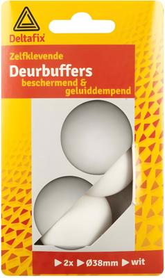 Deurbuffers 38mm rond wit 2st - Deltafix