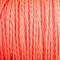 Strijkijzersnoer Fluor roze gevlochten stoffen snoer per meter