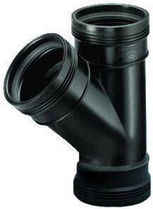 Wavin T-Stuk 45° Zwart 110mm - Weerbestendig & Chemisch Resistent, Eenvoudige Installatie