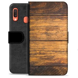 Samsung Galaxy A20e Premium Wallet Hoesje - Hout