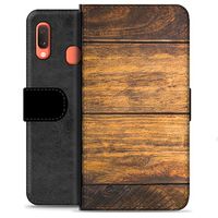 Samsung Galaxy A20e Premium Wallet Hoesje - Hout