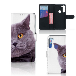 Motorola G8 Power Telefoonhoesje met Pasjes Kat