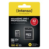 Intenso Professional microSDHC-kaart 32 GB Class 10, UHS-I Incl. SD-adapter - thumbnail