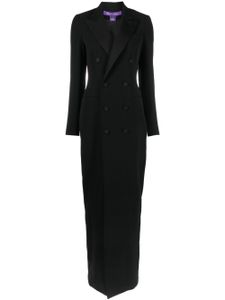 Ralph Lauren Collection robe longue en laine à boutonnière croisée - Noir