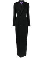 Ralph Lauren Collection robe longue en laine à boutonnière croisée - Noir