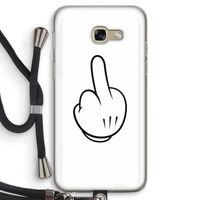 Middle finger white: Samsung Galaxy A5 (2017) Transparant Hoesje met koord