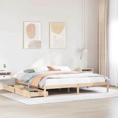 Bedframe zonder matras massief grenenhout 180x200 cm