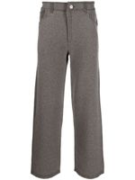 Barrie contrast-stitching denim-effect trousers - Marron