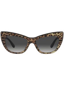 Dolce & Gabbana Eyewear lunettes de soleil à imprimé léopard - Marron