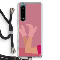 Pink boots: Sony Xperia 5 III Transparant Hoesje met koord