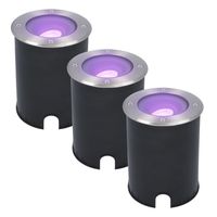 3x Lilly Smart LED Grondspot - Kantelbaar - Overrijdbaar - Rond - RVS - RGBWW - 5.5 Watt - IP67 waterdicht - 3 jaar garantie