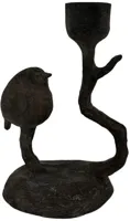 Home Society kandelaar metaal birdy 8x10x14.5cm zwart