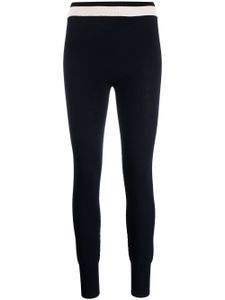 Jil Sander legging en maille à bandes contrastantes - Bleu