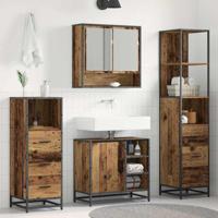 Badkamermeubelset 4 pcs Oud hout 65 x 33 x 60 cm Bewerkt hout