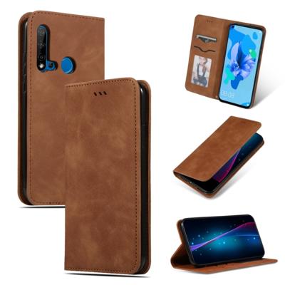 Retro huid voelen Business magnetische horizontale Flip lederen case voor Huawei P20 Lite 2019/Nova 5i (bruin)