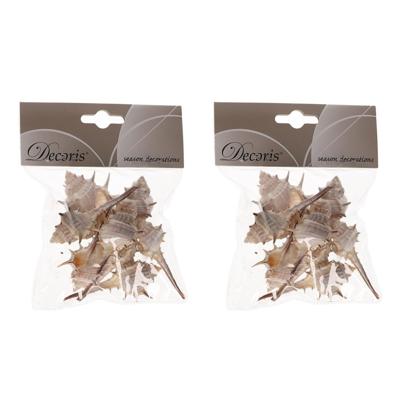 Decoris Decoratie schelpen Thorn - 5x zakjes - 6 cm - Natuurlijke schelpjes - Maritiem - strand them
