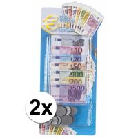 Set van 2x stuks euro speelgeld set 90 delig - thumbnail