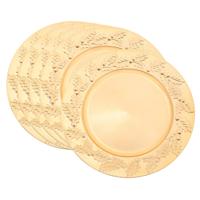 Diner/Kerstdiner onderborden - 8x - goud - kerstprint - rond - D33 cm - multifunctioneel