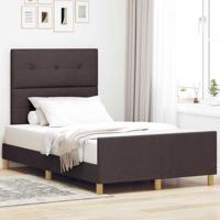 Bedframe met hoofdeinde Donkerbruin 120 x 200 cm Stof