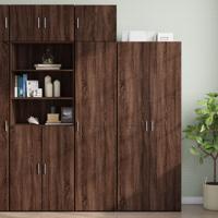 Opbergkast smal 45x42,5x225 cm bewerkt hout bruin eikenkleurig