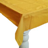 Feest tafelkleed van pvc - okergeel - 240 x 140 cm - tafel versiering - thumbnail