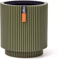 Capi nature groove cilinder bloempot 11x12 cm groen