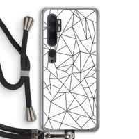 Geometrische lijnen zwart: Xiaomi Mi Note 10 Pro Transparant Hoesje met koord