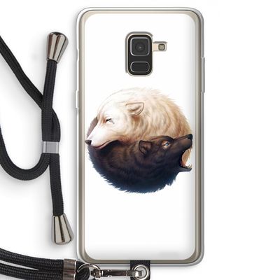 Yin Yang Wolves: Samsung Galaxy A8 (2018) Transparant Hoesje met koord