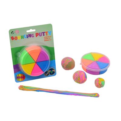 Johntoy Bouncing putty 6 neon-kleuren