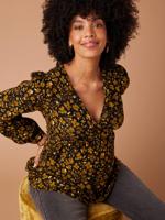Zwangerschapsblouse met bloemenprint en iriserende details ENVIE DE FRAISE antraciet