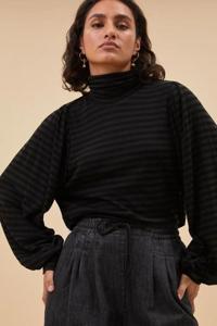 By-Bar Top jojo roll melange stripe | jet black