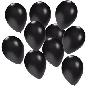 Zwarte latex party ballonnen 20x stuks rond 27 cm