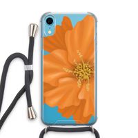 Orange Ellila flower: iPhone XR Transparant Hoesje met koord