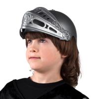 Ridder verkleed helm met vizier - grijs - plastic - voor kinderen - thumbnail