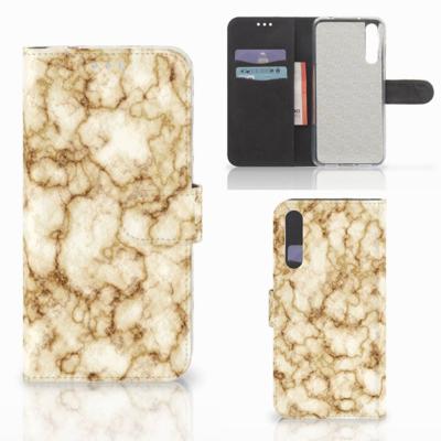 Huawei P20 Pro | Bookcase | Marmer Goud | Portemonnee hoesje