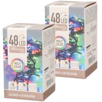 Kerstverlichting - 2x - gekleurd - op batterijen - 3,5 meter - indoor