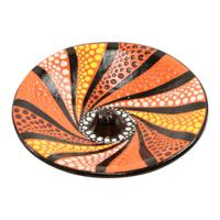 Oranje Terracotta Wierookhouder met Stippen en Spiraal Design - thumbnail
