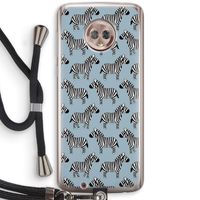 Zebra: Motorola Moto G6 Transparant Hoesje met koord