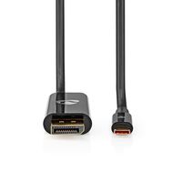 Nedis CCGP64355BK20 video kabel adapter 2 m USB Type-C DisplayPort + USB Type-C Zwart - thumbnail
