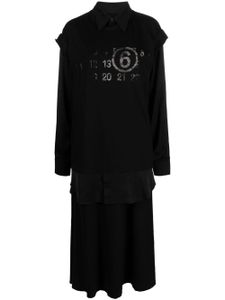 MM6 Maison Margiela robe en coton à motif graphique - Noir