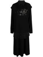 MM6 Maison Margiela robe en coton à motif graphique - Noir